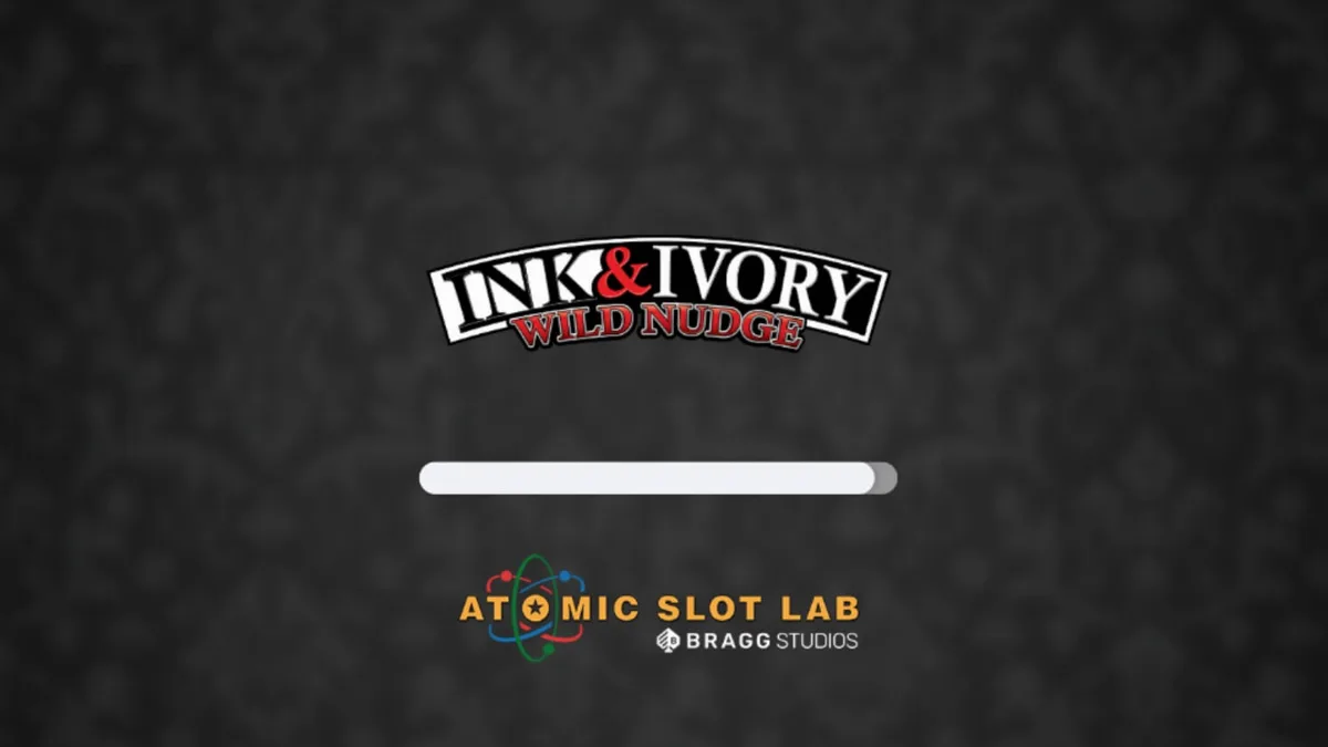 Tampilan visual minimalis dan elegan dari slot Ink & Ivory dengan tema hitam putih.